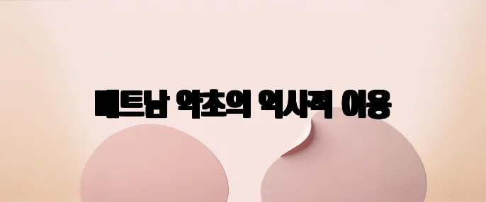 베트남 약초의 역사적 이용